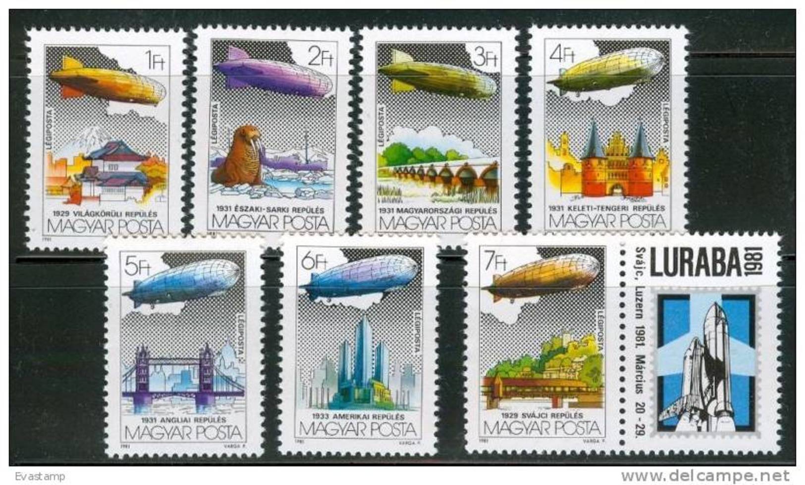 HUNGARY - 1981.Graf Zeppelin Flights Cpl.Set MNH!! - Neufs