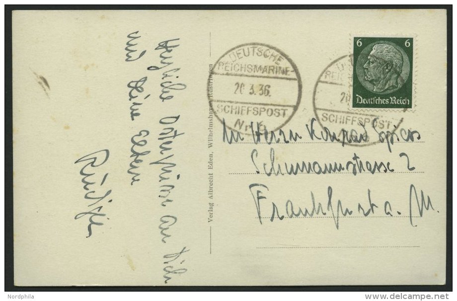 MSP VON 1920 - 1940 DR 516 BRIEF, 6 (EMDEN), 20.3.36, Ansichtskarte Der EMDEN, Pracht - Schiffahrt