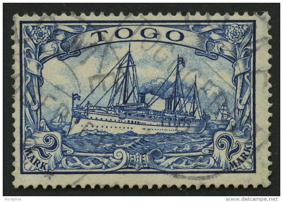 TOGO 17 O, 1900, 2 M. Schw&auml;rzlichblau, Pracht, Mi. 100.- - Togo