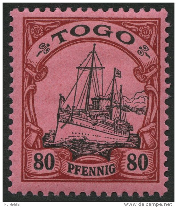 TOGO 15I *, 1900, 80 Pf. Mit Abart Linie Unter Rechter Wertangabe 80 Durch Fleck Unterbrochen, Falzrest, Pracht, Fotobef - Togo