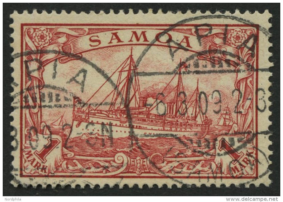 SAMOA 16 O, 1901, 1 M. Rot, Pracht, Gepr. Steuer, Mi. 70.- - Samoa