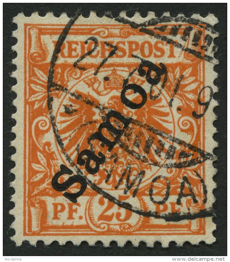 SAMOA 5b O, 1900, 25 Pf. Dunkelorange, Pracht, Signiert Gebr&uuml;der Senf, Mi. 120.- - Samoa