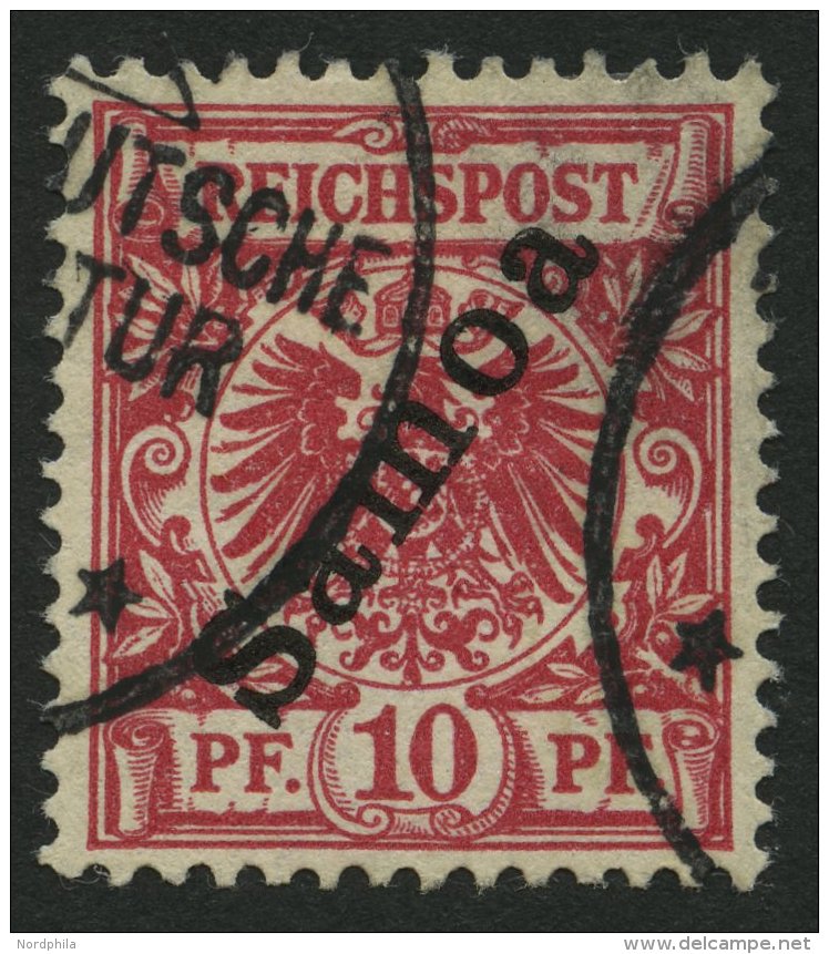 SAMOA 3b O, 1900, 10 Pf. Dunkelrosa, Pracht, Fotobefund J&auml;schke-L., Mi. 250.- - Samoa