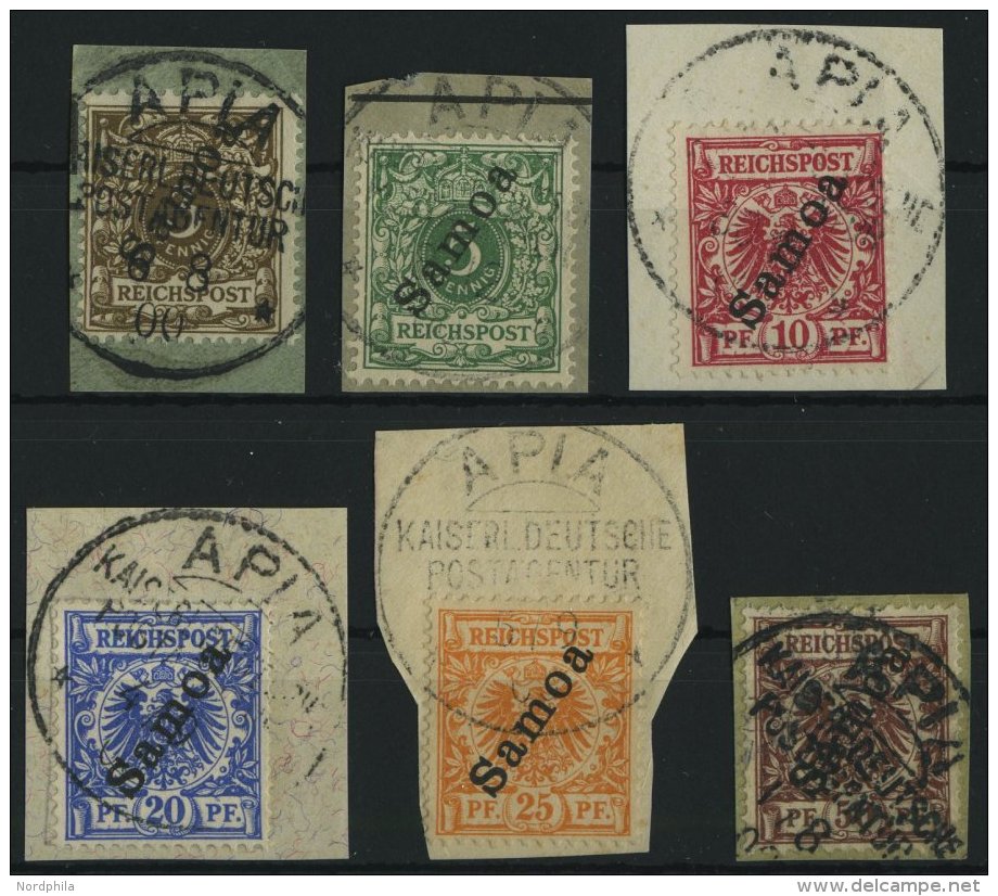 SAMOA 1-6 BrfStk, 1900, Krone/Adler, Prachtsatz Auf Briefst&uuml;cken, Mi. 260.- - Samoa