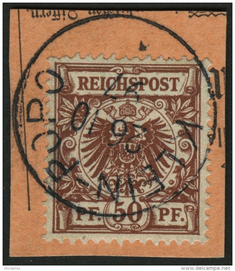 SAMOA V 50d BrfStk, 1897, 50 Pf. Lebhaftr&ouml;tlichbraun, Stempel KLEIN-POPO, Postabschnitt, Pracht - Samoa