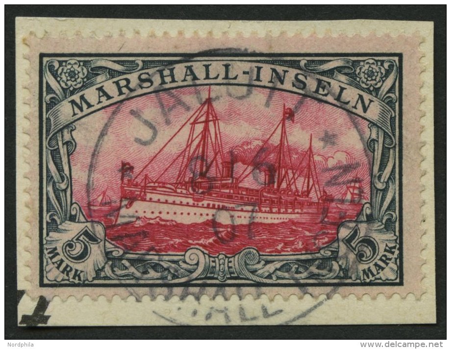 MARSHALL-INSELN 25 BrfStk, 1901, 5 M. Gr&uuml;nschwarz/dunkelkarmin, Ohne Wz., Prachtbriefst&uuml;ck, Gepr. Bothe, Mi. ( - Islas Marshall