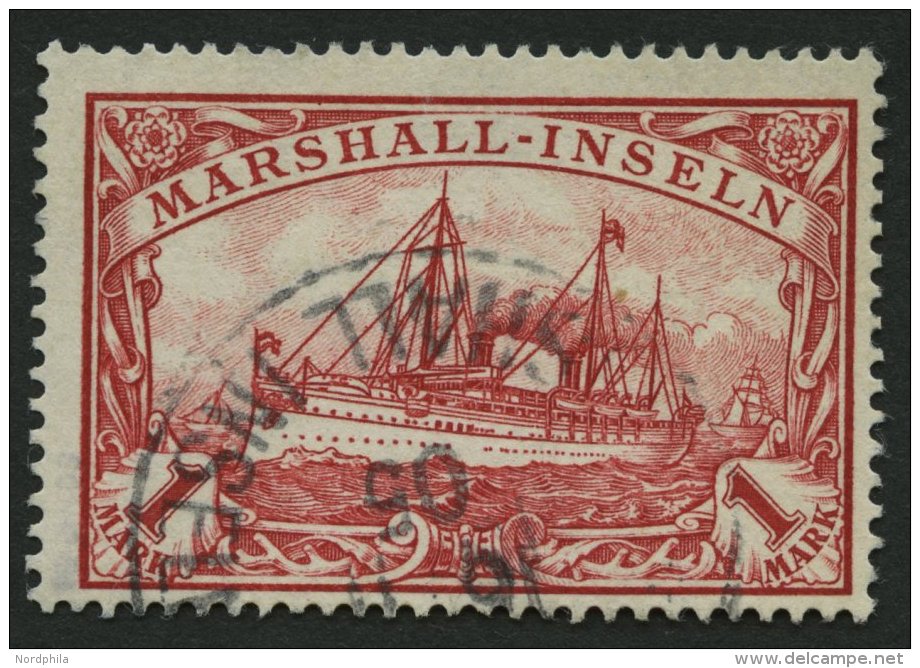 MARSHALL-INSELN 22 O, 1901, 1 M. Rot, Pracht, Gepr. Bothe, Mi. 100.- - Marshall-Inseln