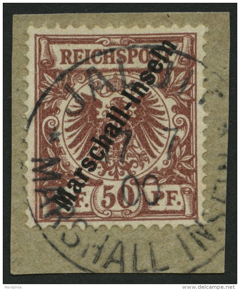 MARSHALL-INSELN 6II BrfStk, 1899, 50 Pf. Berliner Ausgabe, Stempel JALUIT 17.7.00 (Sorte II), Kabinettbriefst&uuml;ck, F - Islas Marshall