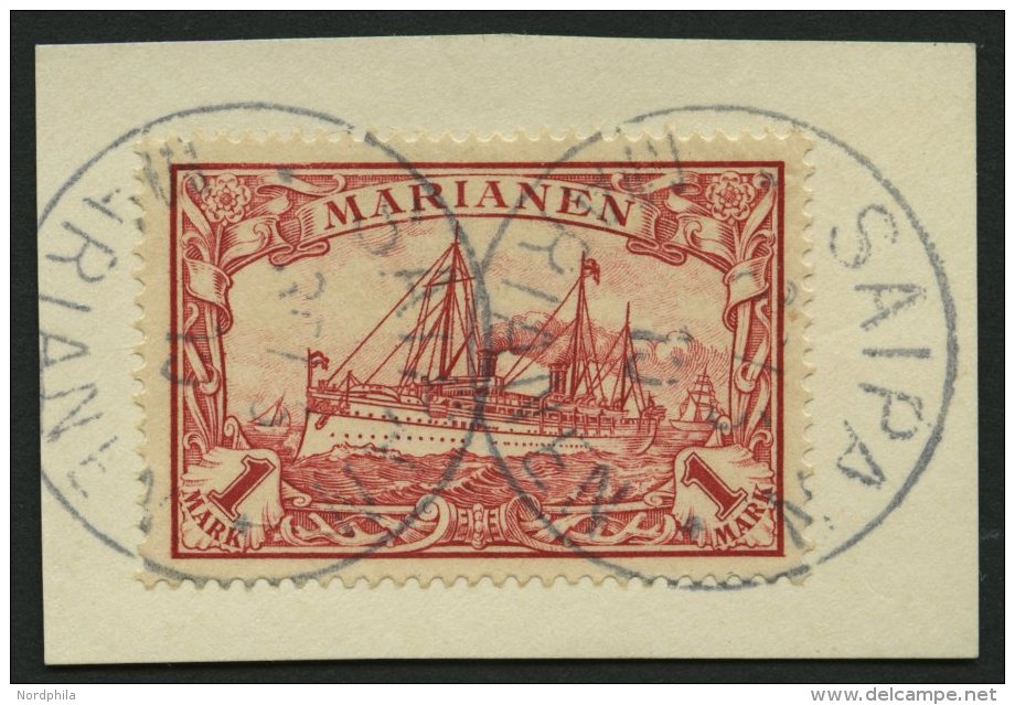 MARIANEN 16 BrfStk, 1901, 1 M. Rot, Prachtbriefst&uuml;ck, Gepr. Bothe, Mi. (85.-) - Mariana Islands