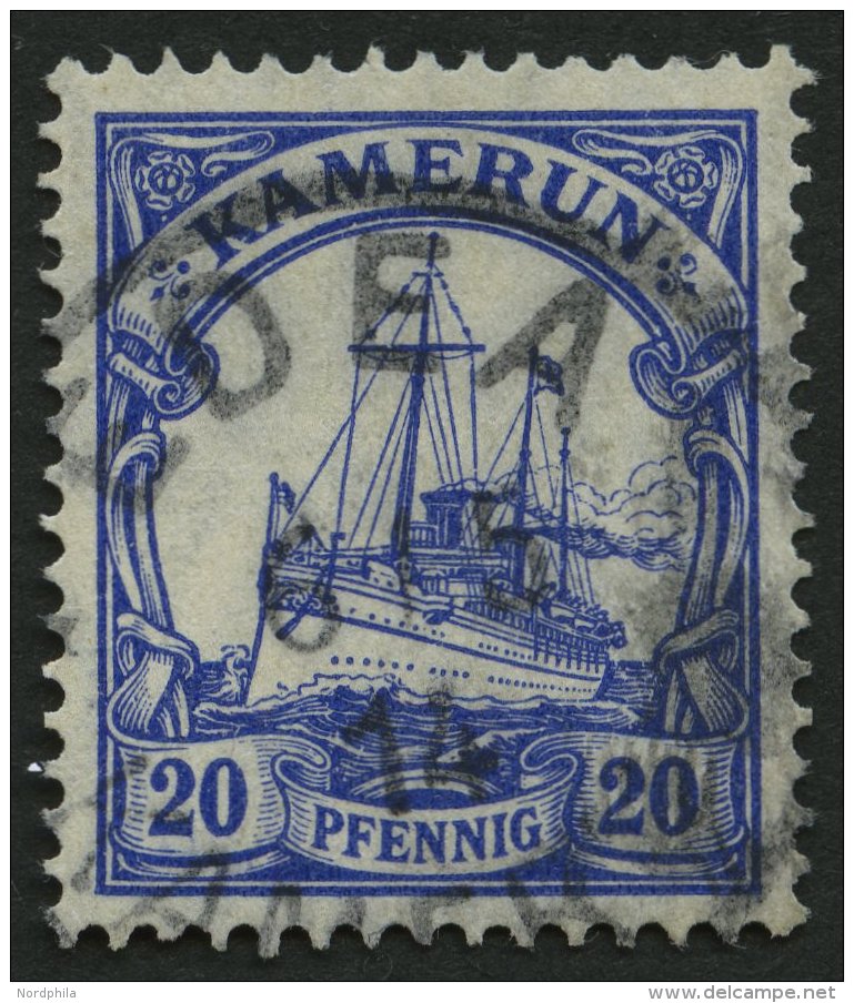 KAMERUN 23Ia O, 1914, 20 Pf. Lilaultramarin, Mit Wz., Pracht, Gepr. U.a. J&auml;schke-L., Mi. 150.- - Kamerun