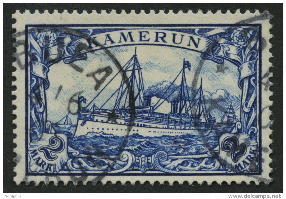 KAMERUN 17 O, 1900, 2 M. Schw&auml;rzlichblau, Pracht, Mi. 90.- - Kamerun