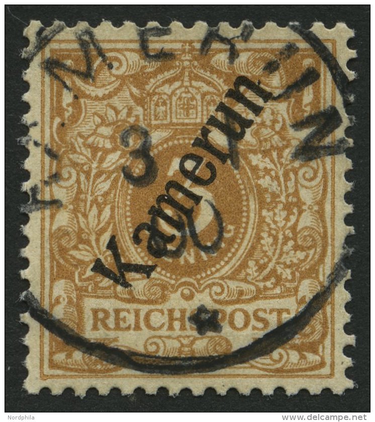 KAMERUN 1b O, 1898, 3 Pf. Hellockerbraun Mit Abart K Unten Verk&uuml;rzt, Pracht, Gepr. J&auml;schke-L. - Kamerun