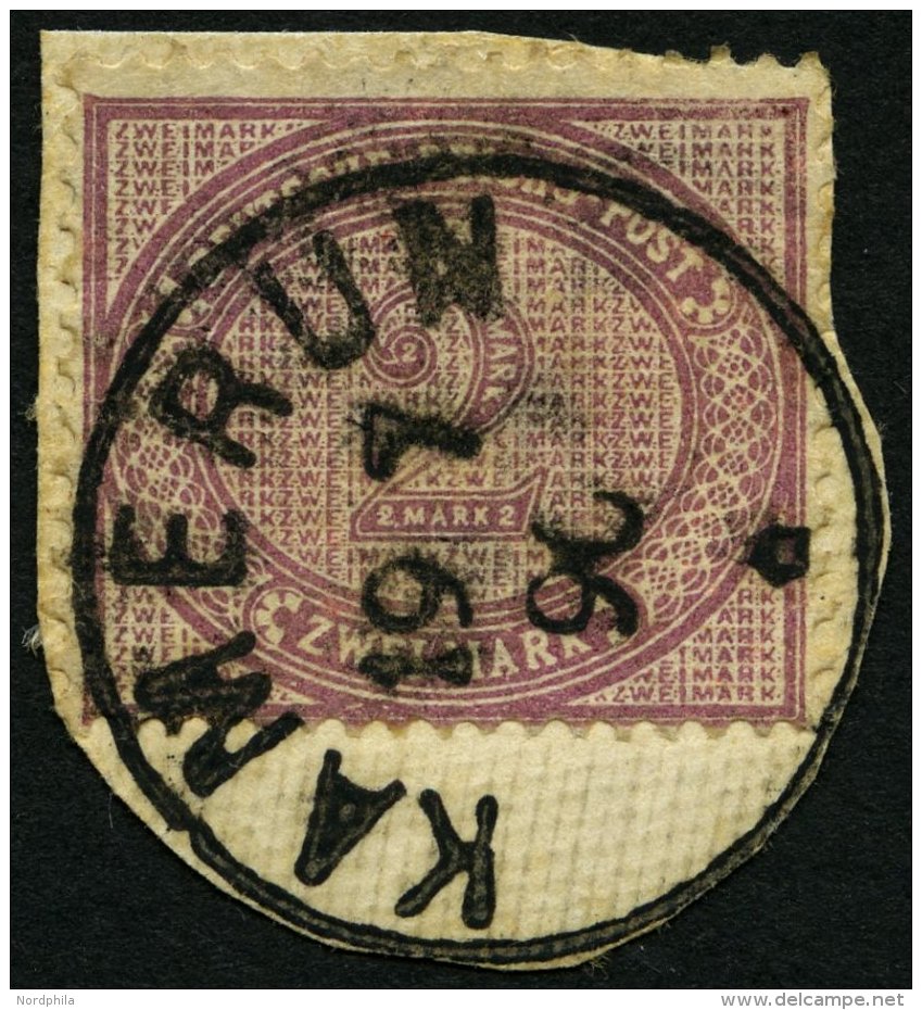 KAMERUN V 37d BrfStk, 1890, 2 M. Lebhaftgraulila, Stempel KAMERUN Auf Leinenbriefst&uuml;ck, Pracht, Gepr. W. Engel - Kamerun