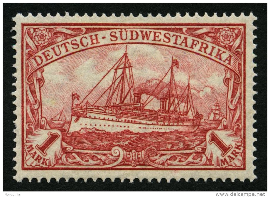 DSWA 29B *, 1919, 1 M. Rotkarmin, Mit Wz., Gez&auml;hnt B, Falzrest, Pracht, Mi. 50.- - África Del Sudoeste Alemana