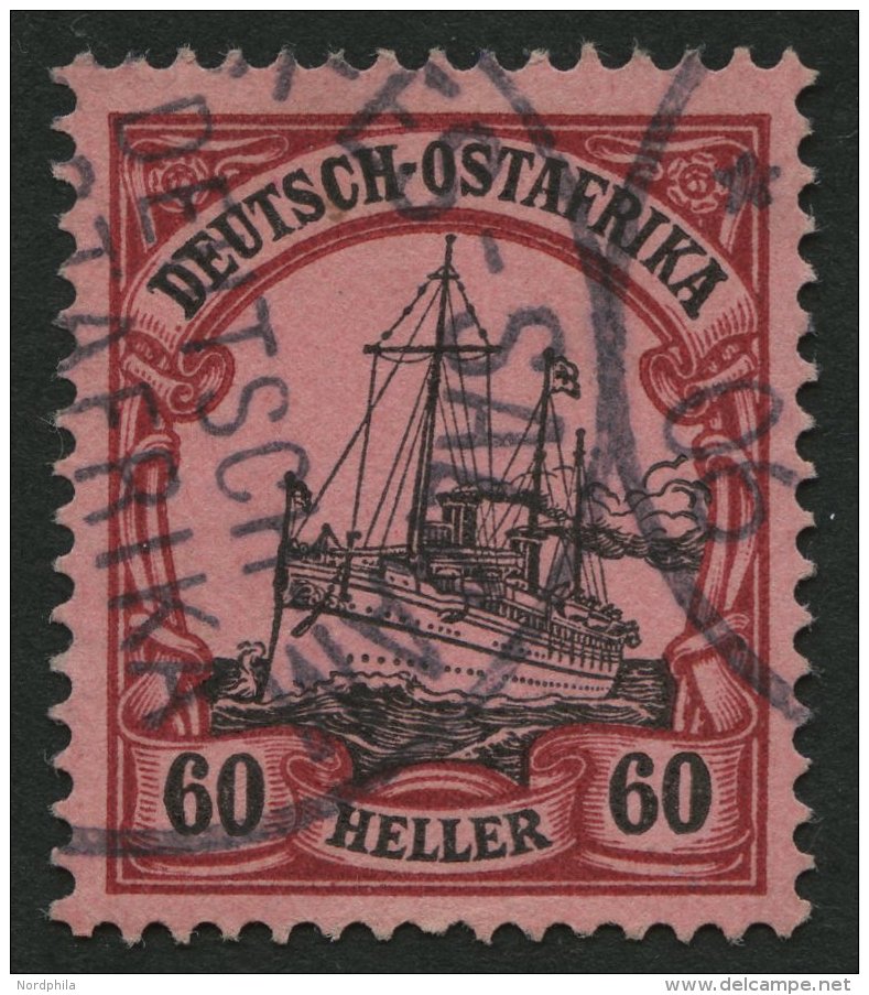 DEUTSCH-OSTAFRIKA 29 O, 1905, 60 H. Dunkelr&ouml;tlichkarmin/braunschwarz Auf Mattkarminrot, Ohne Wz., Pracht, Mi. 120.- - África Oriental Alemana