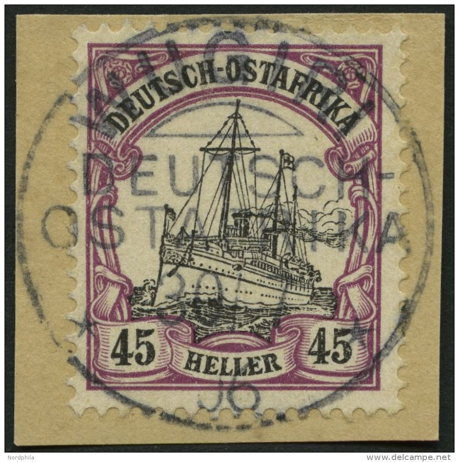 DEUTSCH-OSTAFRIKA 28a BrfStk, 1905, 45 H. Mittelbraunviolett/schwarz, Zentrischer Stempel WUGIRI, Prachtrbiefst&uuml;ck - África Oriental Alemana