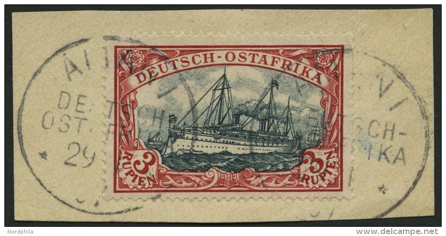 DEUTSCH-OSTAFRIKA 21b BrfStk, 1901, 3 R. Dunkelrot/gr&uuml;nschwarz, Ohne Wz., Stempel AMANI, Prachtbriefst&uuml;ck - África Oriental Alemana