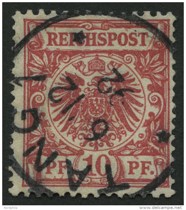 DEUTSCH-OSTAFRIKA VO 47b O, 1892, 10 Pf. Lebhaftrosarot, K1 TANGA, Pracht - Deutsch-Ostafrika