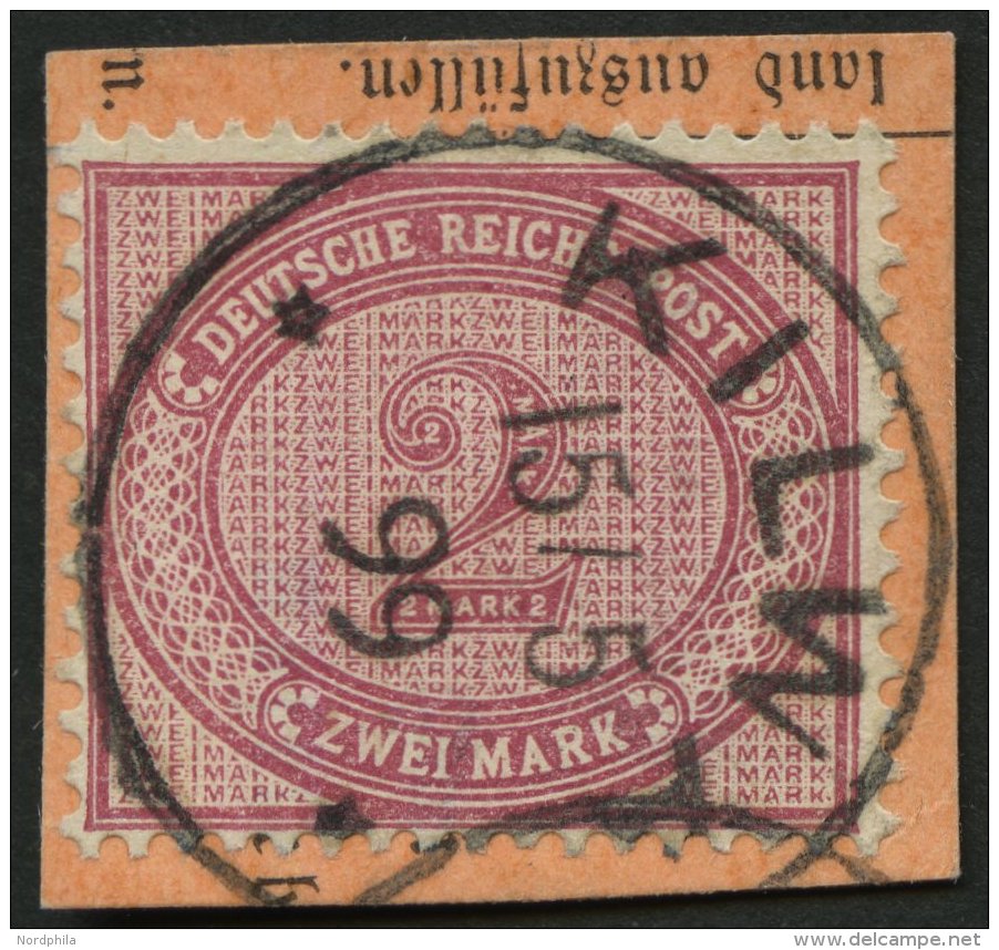 DEUTSCH-OSTAFRIKA VO 37f BrfStk, 1895, 2 M. R&ouml;tlichkarmin, K1 KILWA, Postabschnitt, Pracht, Gepr. Dr. Steuer - Deutsch-Ostafrika