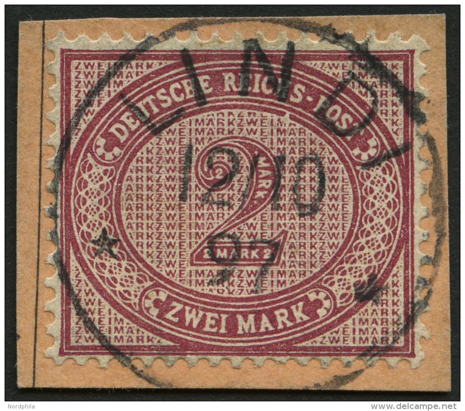 DEUTSCH-OSTAFRIKA VO 37eVII BrfStk, 1897, 2 M. Dunkelrotkarmin Mit Abart Wei&szlig;er Keil In Ovallinie Unter HS Von REI - África Oriental Alemana