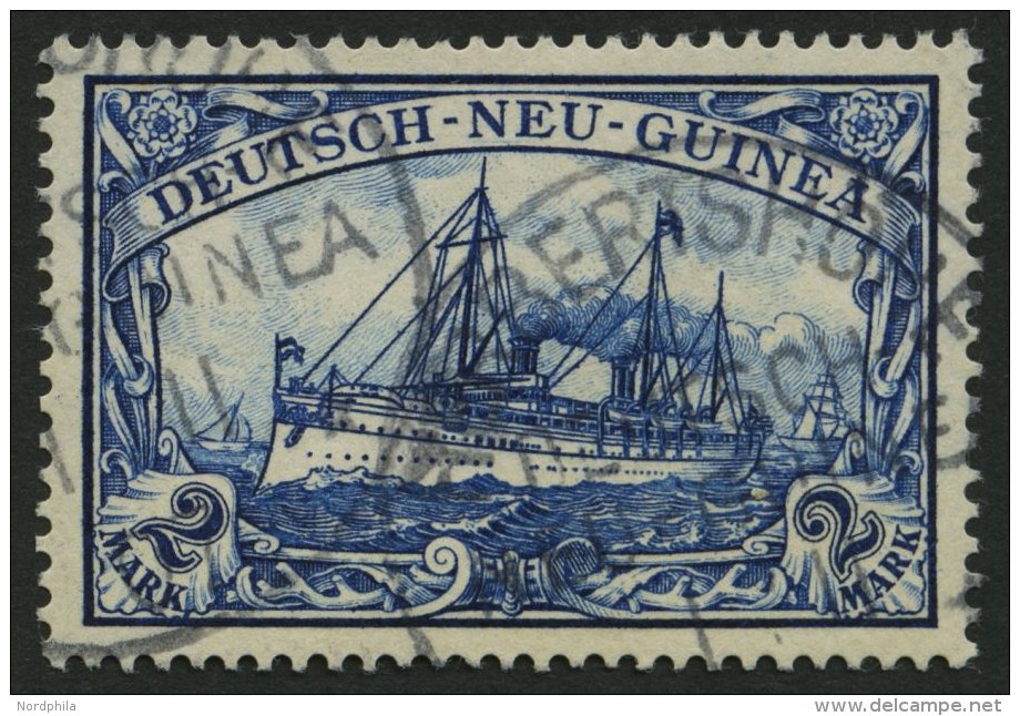 DEUTSCH-NEUGUINEA 17 O, 1901, 2 M. Schw&auml;rzlichblau, Pracht, Gepr. Bothe, Mi. 95.- - Deutsch-Neuguinea