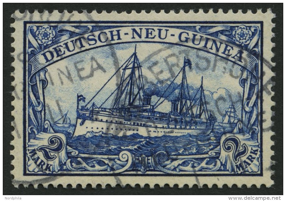 DEUTSCH-NEUGUINEA 17 O, 1901, 2 M. Schw&auml;rzlichblau, Pracht, Gepr. Bothe, Mi. 95.- - Nueva Guinea Alemana