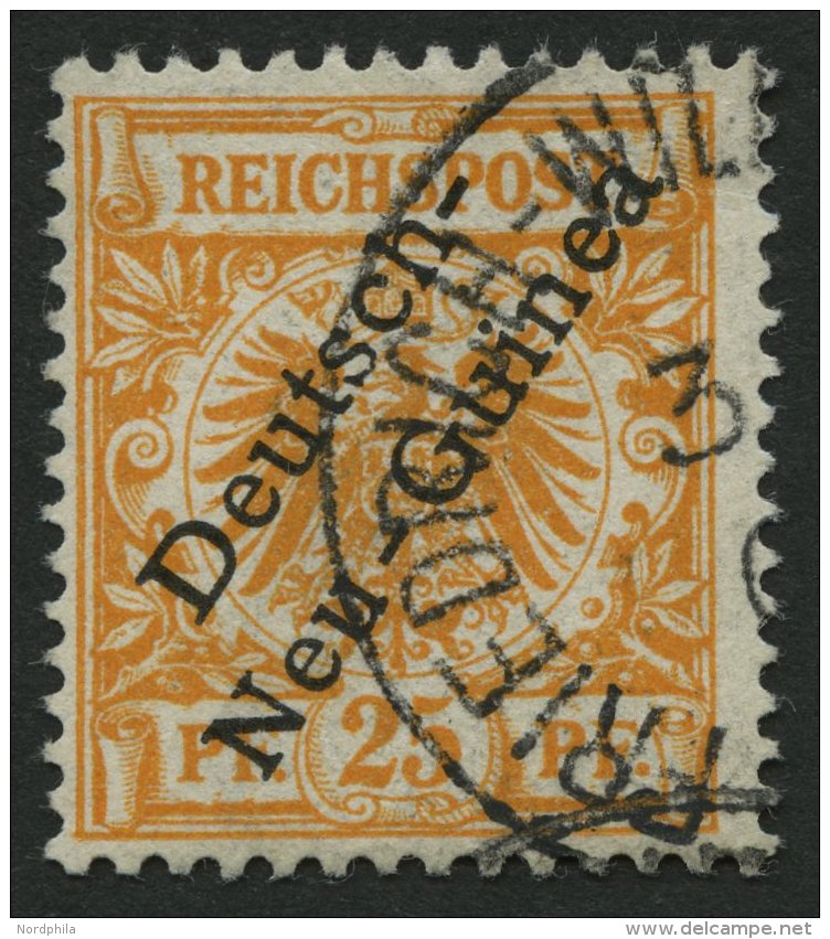 DEUTSCH-NEUGUINEA 5a O, 1897, 25 Pf. Gelblichorange, Pracht, Mi. 65.- - Nueva Guinea Alemana