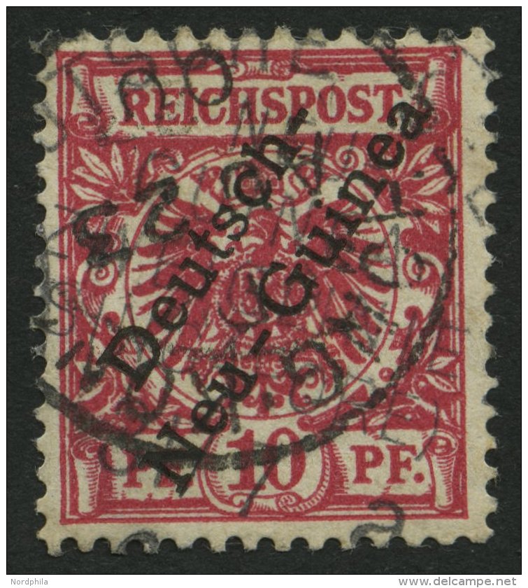 DEUTSCH-NEUGUINEA 3a O, 1897, 10 Pf. Lebhaftlilarot Mit Seepoststempel NEU-GUINEA - ZWEIGLINIE SINGAPORE A Und K1 HONGKO - Deutsch-Neuguinea