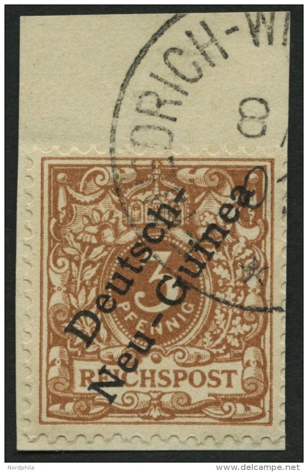 DEUTSCH-NEUGUINEA 1b BrfStk, 1898, 3 Pf. Hellockerbraun, Prachtbriefst&uuml;ck, Gepr. J&auml;schke-L., Mi. 70.- - Nueva Guinea Alemana