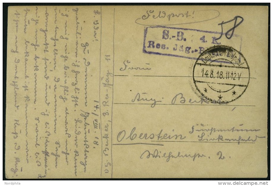 DP T&Uuml;RKEI 1918 Feldpoststation DERA`A Auf Feldpost-Ansichtskarte Der 4.Komp.Res.J&auml;g.Batt 11, Pracht - Deutsche Post In Der Türkei