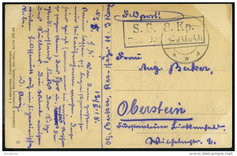 DP T&Uuml;RKEI 1918 Feldpoststation RAJAK Auf Feldpost-Ansichtskarte Der 3.Komp.Res.J&auml;g.Batt. 11, Pracht - Turquia (oficinas)