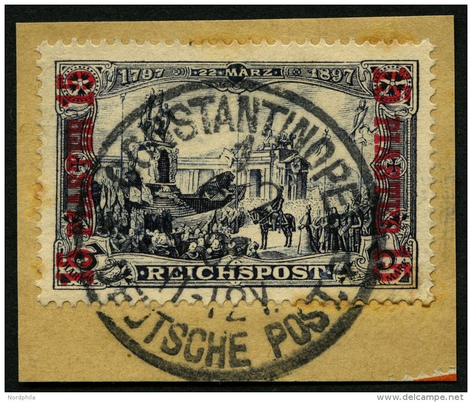 DP T&Uuml;RKEI 22I/II BrfStk, 1900, 15 PIA. Auf 2 M., Type II, Minimal Leimfleckig Sonst Prachtbriefst&uuml;ck, Mi. 200. - Deutsche Post In Der Türkei