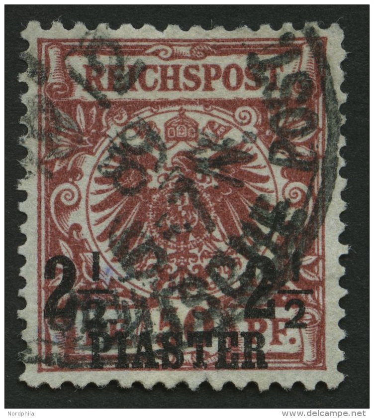 DP T&Uuml;RKEI 10a O, 1889, 21/2 PIA. Auf 50 Pf. Br&auml;unlichrot, Feinst, Gepr. Bothe, Mi. 550.- - Deutsche Post In Der Türkei