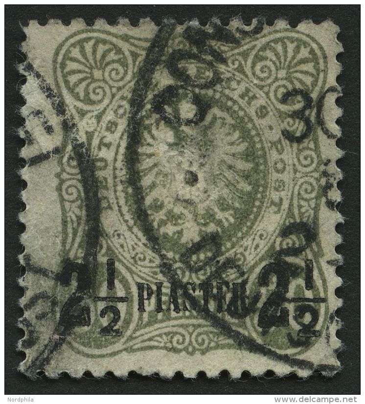 DP T&Uuml;RKEI 5a O, 1884, 21/2 PIA. Auf 50 Pf. Graugr&uuml;n, Feinst, Gepr. J&auml;schke-L., Mi. 190.- - Deutsche Post In Der Türkei