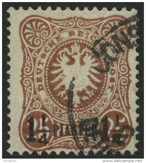 DP T&Uuml;RKEI 4b O, 1887, 11/4 PIA. Auf 25 Pf. Orangebraun, R&uuml;ckseitige Sch&uuml;rfung Sonst Pracht, Gepr. J&auml; - Deutsche Post In Der Türkei
