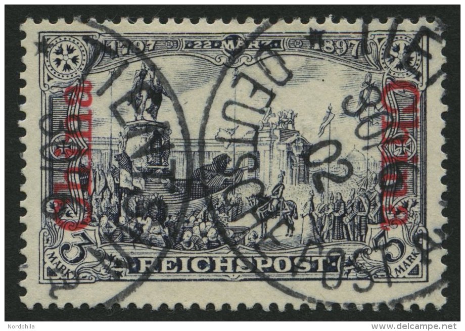 DP CHINA 26I O, 1901, 3 M. Reichspost, Type I, Pracht, Mi. 80.- - Deutsche Post In China