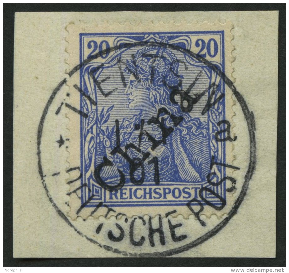 DP CHINA 11 BrfStk, 1901, 20 Pf. Handstempelaufdruck, Stempel TIENTSIN 1.1.01. (Sorte II), Kabinettbriefst&uuml;ck, Foto - China (oficinas)