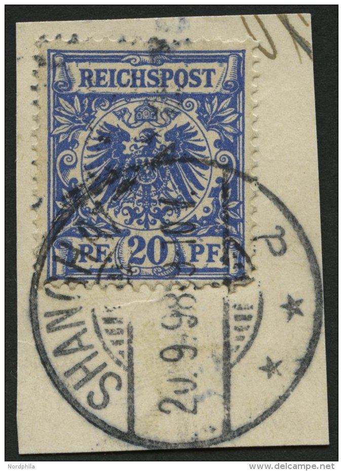 DP CHINA V 48d BrfStk, 1898, 20 Pf. Violettultramarin, Stempel SHANGHAI **a, Prachtbriefst&uuml;ck, Gepr. Bothe - China (oficinas)