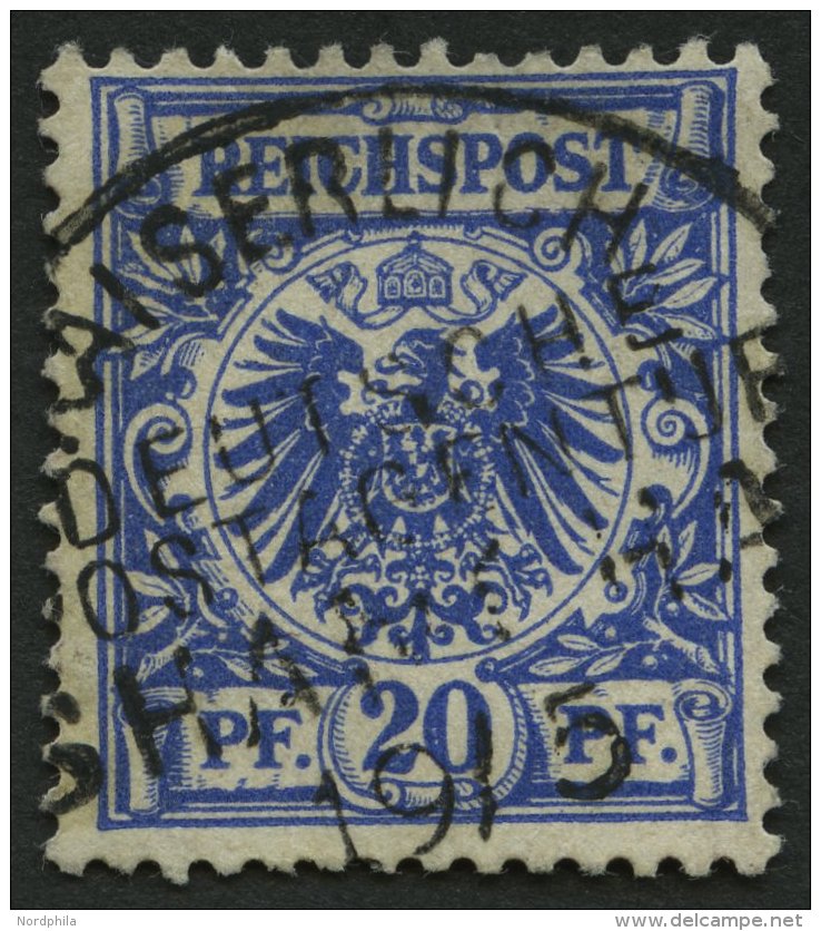 DP CHINA V 48d O, 1893, 20 Pf. Violettultramarin, Stempel KDPAG SHANGHAI, Pracht, Gepr. Bothe - Deutsche Post In China