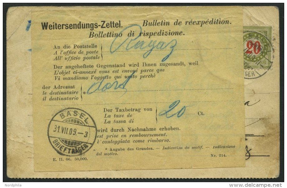 BALLON-FAHRTEN 1897-1916 4.7.1909, Oberrheinischer Verein Der Luftschiffahrt, Ballon-Aufstieg Stuttgart Am 4.7. Nach Ing - Correo Aéreo & Zeppelin