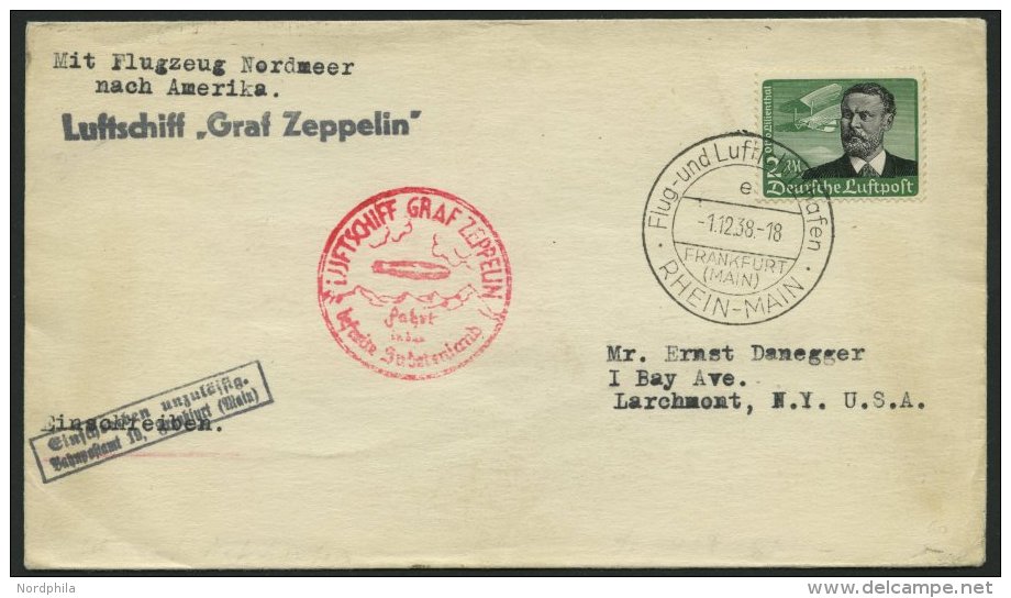 ZEPPELINPOST 456 BRIEF, 1938, Fahrt In Das Sudetenland, Auf Einschreibbrief Mit R2 Einschreiben Unzul&auml;ssig. Bahnpos - Correo Aéreo & Zeppelin