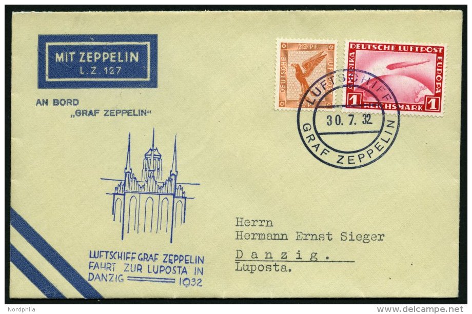 ZEPPELINPOST 169Ab BRIEF, 1932, LUPOSTA-Fahrt, Bordpost, Prachtbrief - Zeppeline