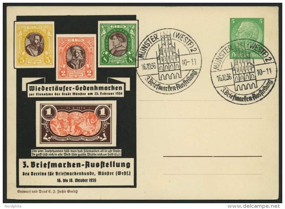 GANZSACHEN PP 126C14 BRIEF, Privatpost: 5 Pf. 3. Briefmarken-Ausstellung, Links Wiedert&auml;ufer-Gedenkmarken, Ungebrau - Otros & Sin Clasificación