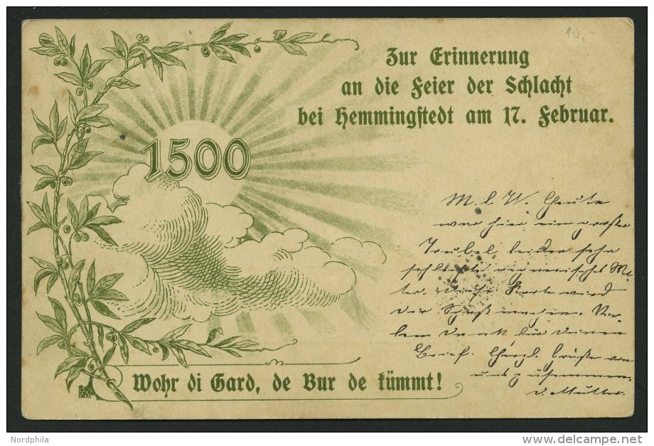 GANZSACHEN PP 19D1 BRIEF, Privatpost: 1900, 5 Pf. Erinnerung An Die Feier Der Schlacht Bei Hemmingstedt Am 17. Februar, - Otros & Sin Clasificación