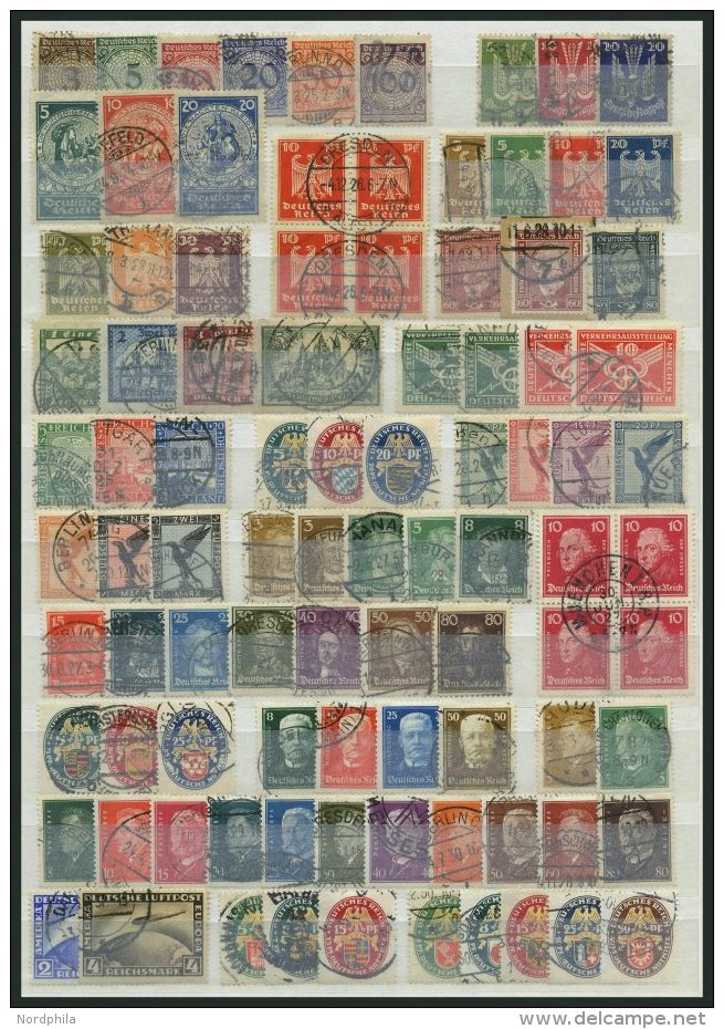 LOTS O, 1924-32, Gestempelte Partie Verschiedener Werte, Incl. Dienstmarken, Feinst/Pracht, Mi. 1090.- - Usados