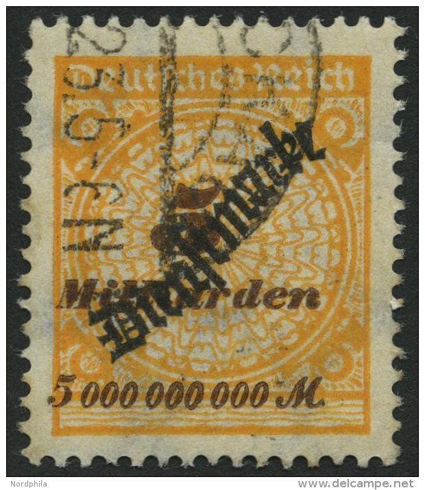 DIENSTMARKEN D 85 O, 1923, 5 Mrd. M. Lebhaftgelblichorange/siena, Feinst, Gepr. Infla, Mi. 110.- - Oficial