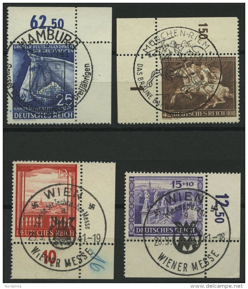 Dt. Reich 779/80,804/5 O, 1941, 4 Bogenecken, Pracht - Sonstige & Ohne Zuordnung