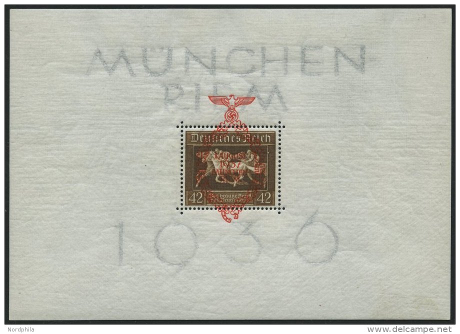 Dt. Reich Bl. 10 **, 1937, Block M&uuml;nchen-Riem, Pracht, Mi. 190.- - Oblitérés