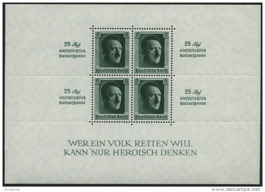 Dt. Reich Bl. 9 **, 1937, Block Kulturspende, Feinst, Mi. 320.- - Oblitérés