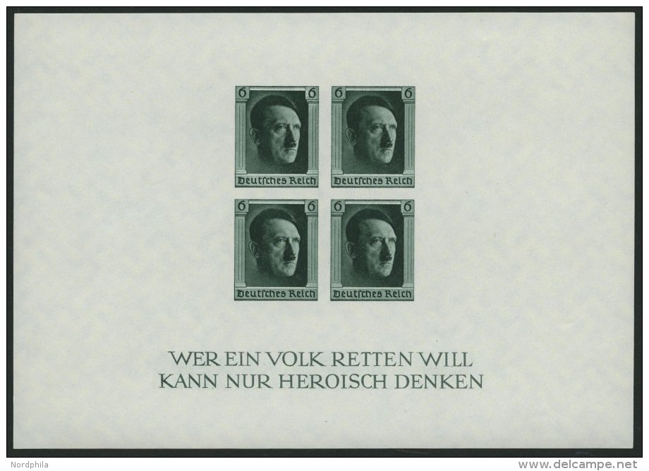 Dt. Reich Bl. 8 **, 1937, Block Hitler Ungez&auml;hnt, Pracht, Mi. 210.- - Otros & Sin Clasificación